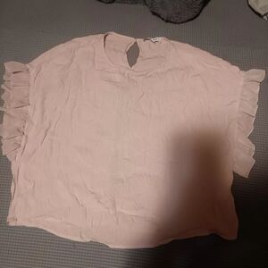 William Rast Light Pink Ruffle Sleeve Blouse